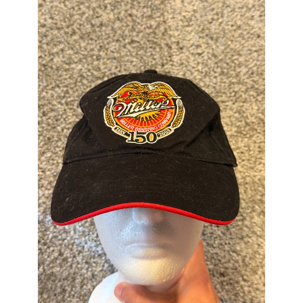 Miller Hat Mens OSFM Black 150th Anniversary Baseball Cap Adjustable Strapback